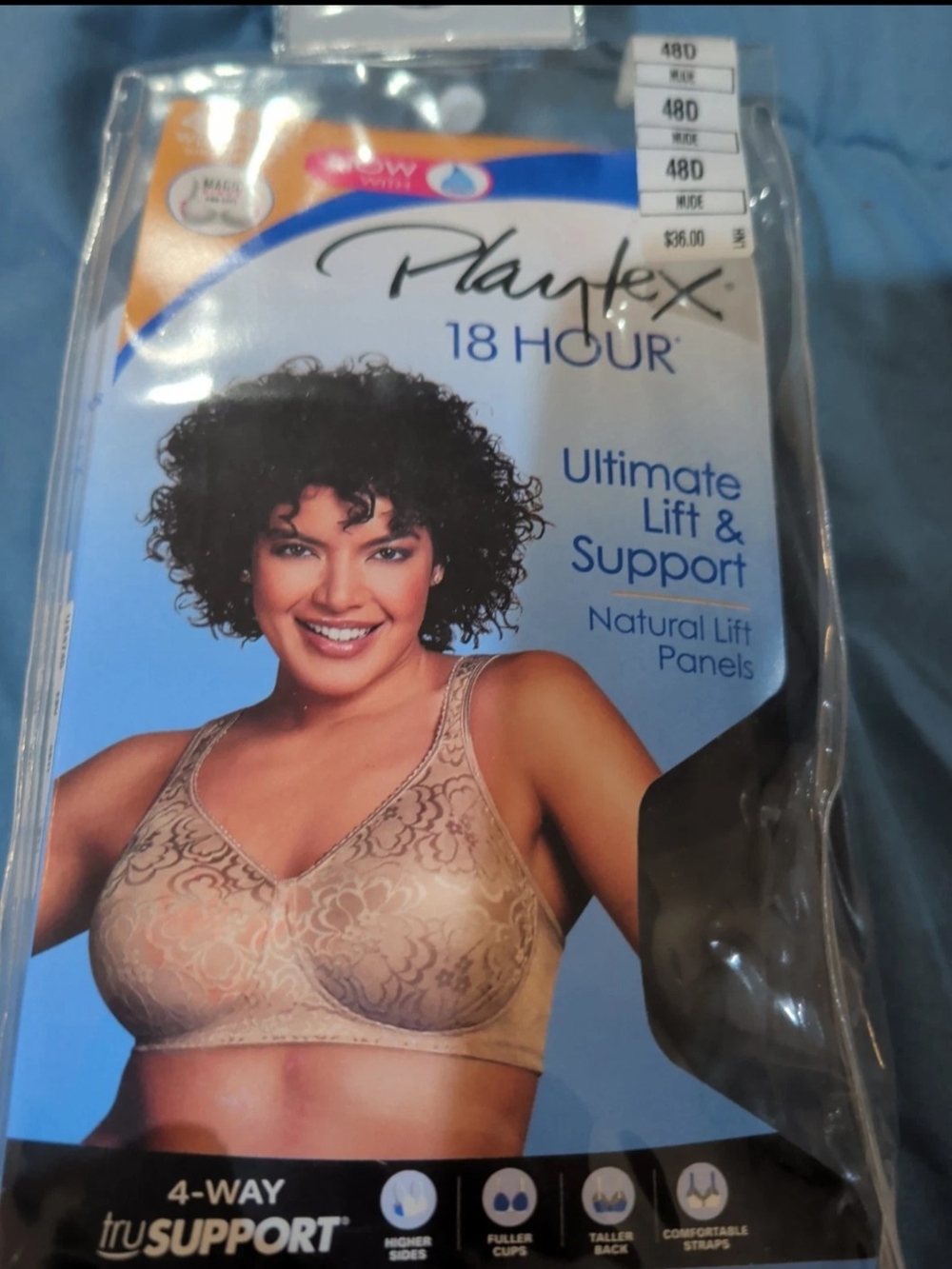 Playtex 18 Hour Ultimate Lift & Support Bra - Nude Size 48D
